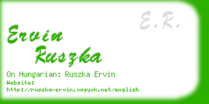 ervin ruszka business card